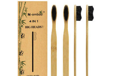 SUPER HARD BRISTLES BAMBOO TOOTHBRUSH WITH LARGE BRUSH HEAD PACK OF 4