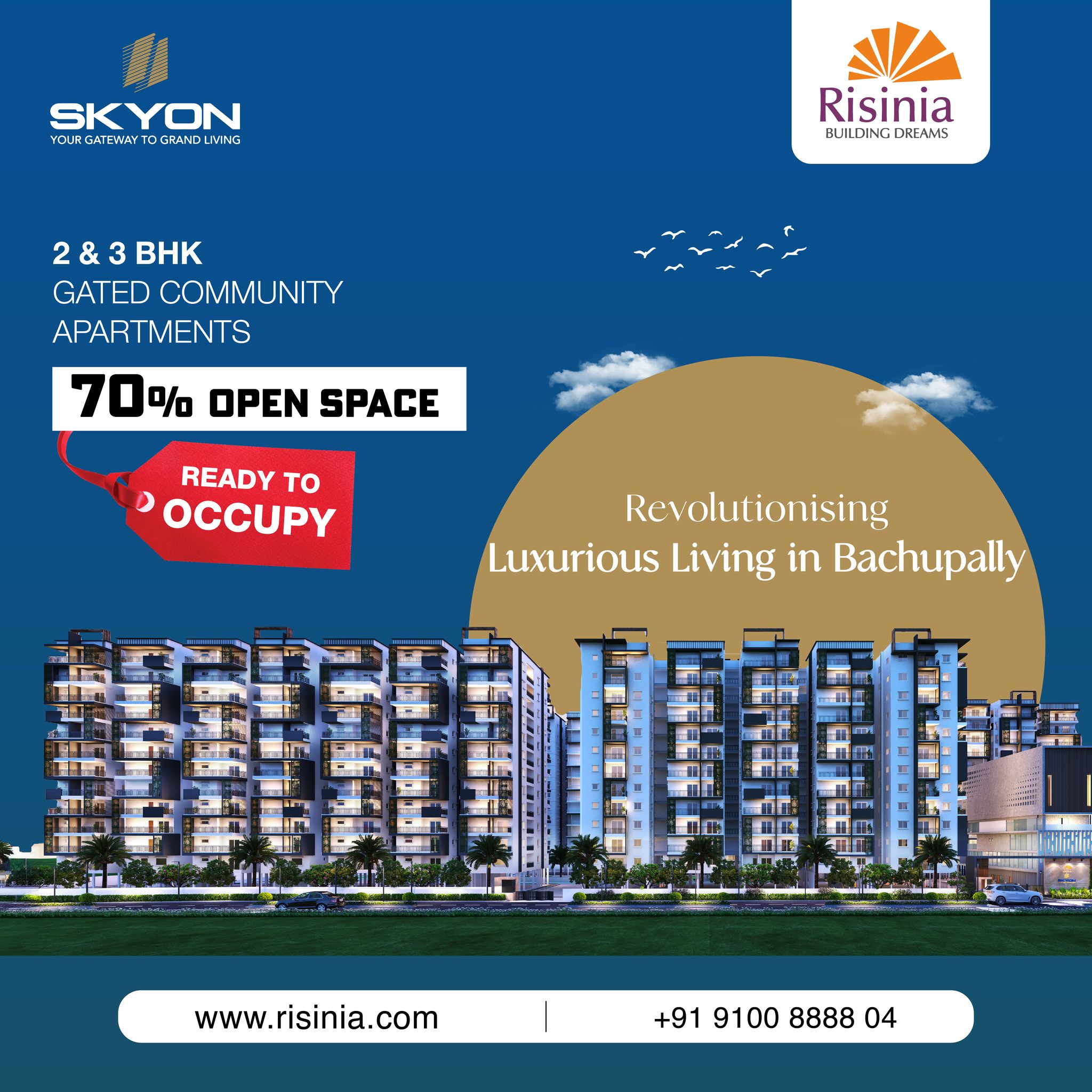 2 and 3BHK Apartments in Bachupally | Skyon by Risinia