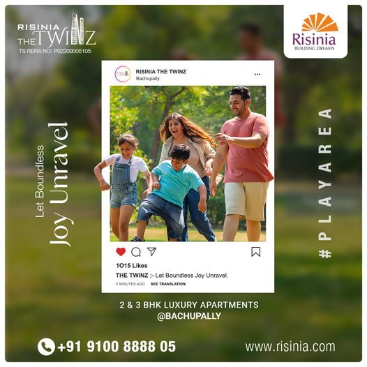 2 and 3bhk Gated Community Flats in Bachupally | The Twinz by Risinia