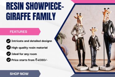 RESIN SHOWPIECE GIRAFFE FAMILY