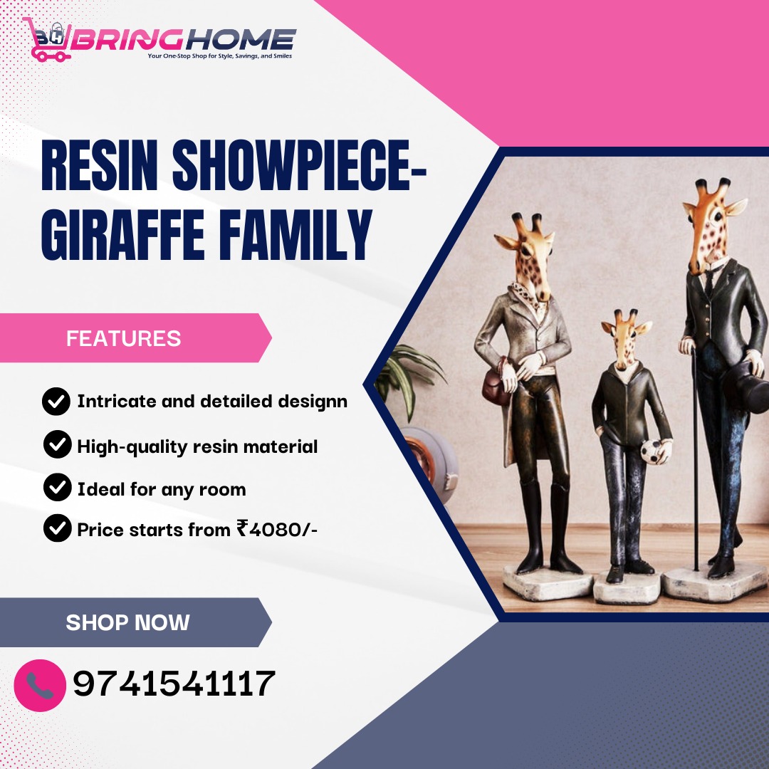 RESIN SHOWPIECE GIRAFFE FAMILY