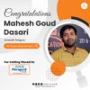 "Another Success Story: Mahesh Goud Dasari Joins Perigord, A Tech Mahindra Company, through Prism Multimedia!"