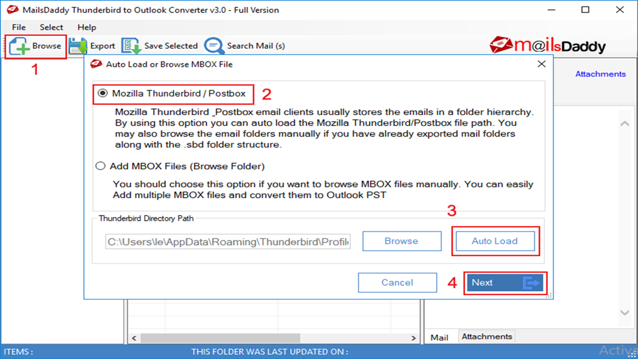 MailsDaddy Thunderbird to Outlook Converter