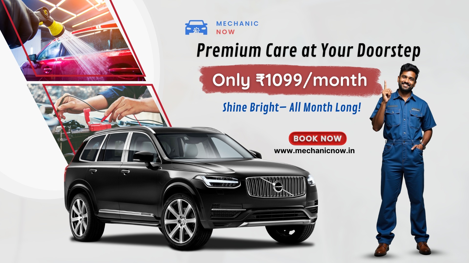 Monthly Car Wash Plan @ ₹1099 – Doorstep Service